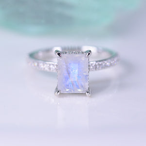 2.5 Carat Kite Natural Moonstone Engagement Ring. 2.5CT Fancy Shape Moissanite Ring Custom Set 2.5 Carat Kite Natural Moonstone Engagement Ring. 2.5CT Fancy Shape Moissanite Ring Custom Set