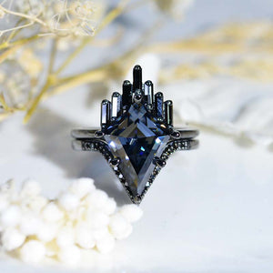 3 Carat Vintage Style 9x7mm Gray Radiant Cut Giliarto Moissanite Gold Floral Shank Engagement Ring 3 Carat Vintage Style 9x7mm Gray Radiant Cut Giliarto Moissanite Gold Floral Shank Engagement Ring