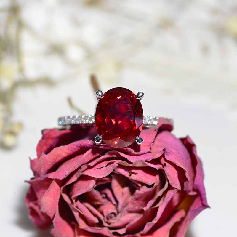 3 Carat Carat Oval Ruby Ring, Hidden Halo Gold Engagement Ring 3 Carat Carat Oval Ruby Ring, Hidden Halo Gold Engagement Ring