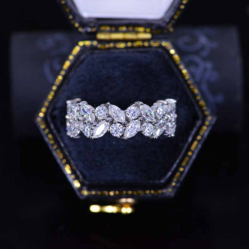 ''Kristin'' Lattice 14K White 2.2 CTW Moissanite Marquise Anniversary Band ''Kristin'' Lattice 14K White 2.2 CTW Moissanite Marquise Anniversary Band
