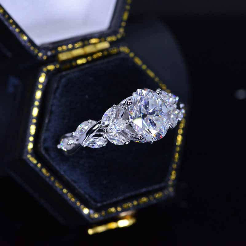 Celtic 2 Carat Oval Moissanite 14K White Gold  Engagement Ring Celtic 2 Carat Oval Moissanite 14K White Gold  Engagement Ring