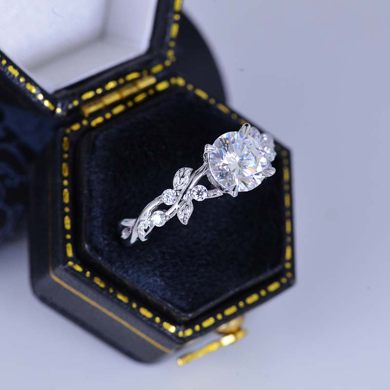 Moissanite Floral White Gold Engagement Ring Moissanite Floral White Gold Engagement Ring
