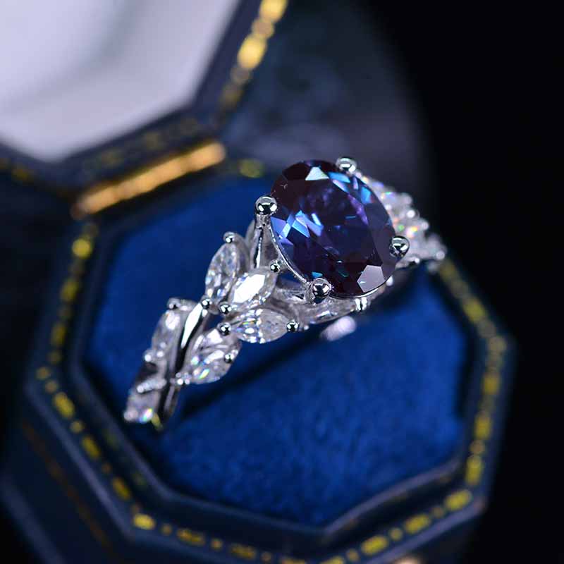 Celtic 2 Carat Oval Alexandrite 14K White Gold  Engagement Ring Celtic 2 Carat Oval Alexandrite 14K White Gold  Engagement Ring
