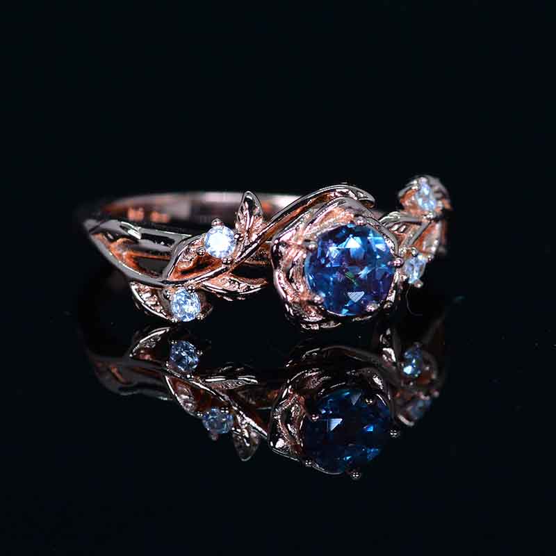 Rose Gold Plated Silver Dainty Alexandrite Ring Set, 1ct Oval Cut Alexandrite Ring Set, Silver Ring Unique Curved Marquise Cut Ring Set Rose Gold Plated Silver Dainty Alexandrite Ring Set, 1ct Oval Cut Alexandrite Ring Set, Silver Ring Unique Curved Marquise Cut Ring Set