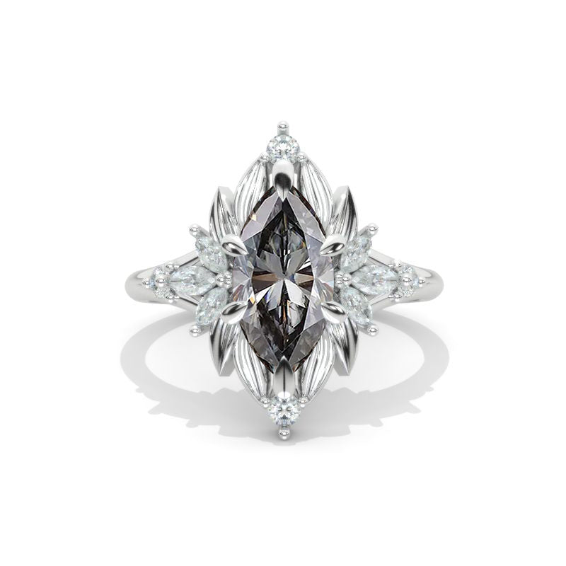 14K White Gold 1.5 Carat Marquise Cut Moissanite Halo Engagement Ring Model 1267
14K White Gold 1.5 Carat Marquise Cut Moissanite Halo Engagement Ring Model 1267