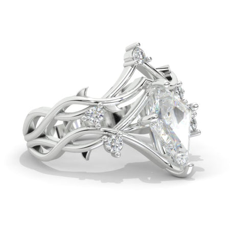 2.5 Carat Kite LAB-Grown Diamond Engagement Ring. 2.5CT Fancy Shield Shape LAB-Grown Diamond Ring