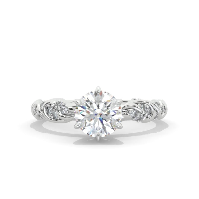 1 Carat Ornamental Moissanite Giliarto Gold Engagement Ring 1 Carat Ornamental Moissanite Giliarto Gold Engagement Ring