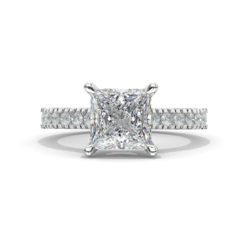 3 Carat Princess Cut Moissanite Giliarto Hidden Halo Gold Engagement Ring 3 Carat Princess Cut Moissanite Giliarto Hidden Halo Gold Engagement Ring