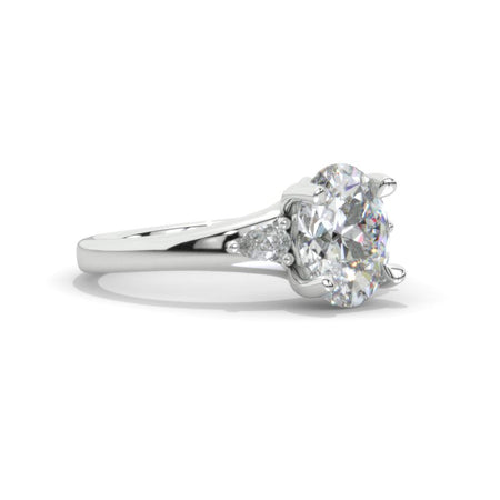 3 Carat Oval Celtic Style  Moissanite 14K White Gold Engagement Promissory Ring
