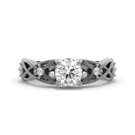 Knot Celtic Giliarto Moissanite Engagement Ring 14K Black Gold