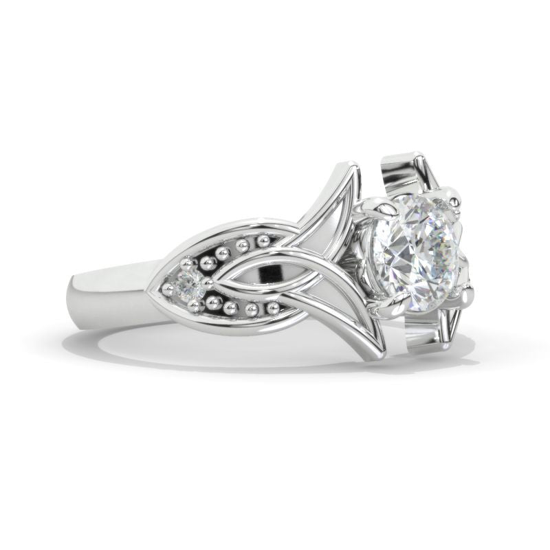 Knot Celtic Giliarto Moissanite Engagement Ring 14K White Gold Knot Celtic Giliarto Moissanite Engagement Ring 14K White Gold