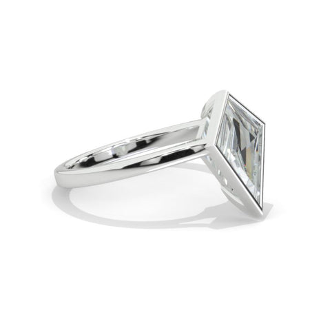 2.5 Carat Kite Moissanite Engagement Ring. 2.5CT Fancy Shield Shape Moissanite Ring Set