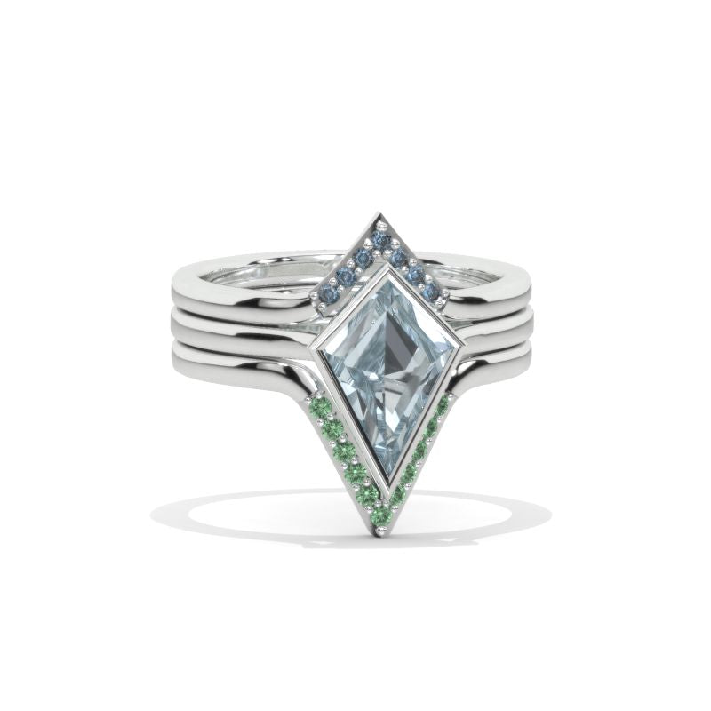 2.5 Carat Kite Natural Moonstone Engagement Ring. 2.5CT Fancy Shape Moissanite Ring Custom Set 2.5 Carat Kite Natural Moonstone Engagement Ring. 2.5CT Fancy Shape Moissanite Ring Custom Set