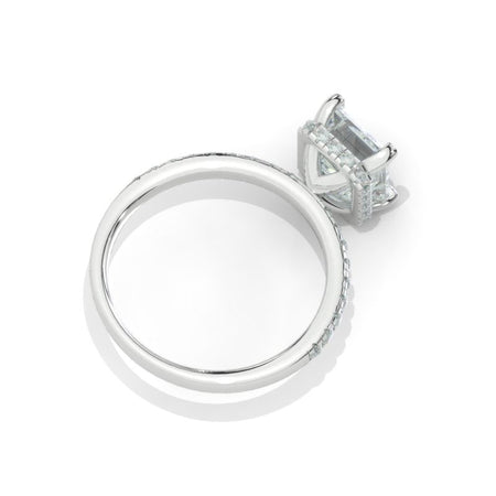 3 Carat Giliarto Radiant Cut Moissanite Hidden Halo Classic Engagement Ring