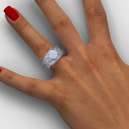 Infinitely Yours Forever One White Opal Engagement Ring
