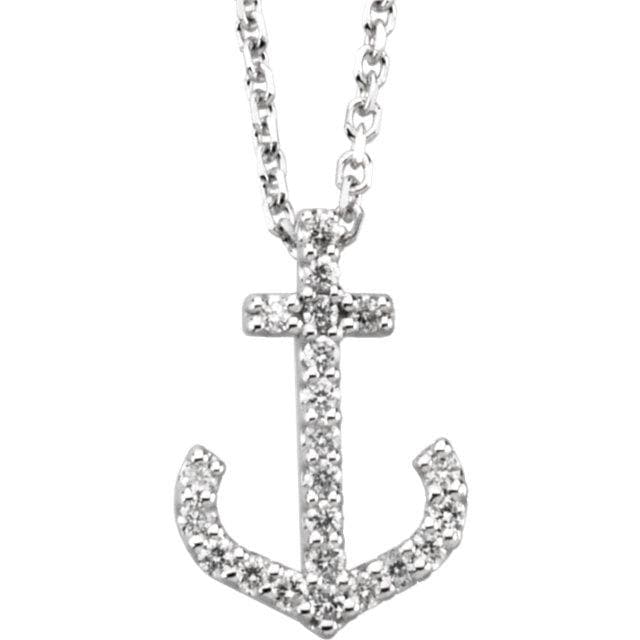 Diamond Anchor Necklace - Giliarto Diamond Anchor Necklace - Giliarto