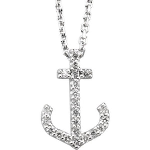 Diamond Anchor Necklace - Giliarto
