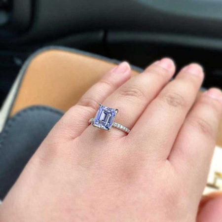 4Ct Purple Sapphire Engagement Ring