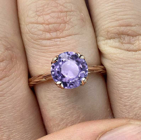 3 Carat Purple Sapphire Engagement Ring
