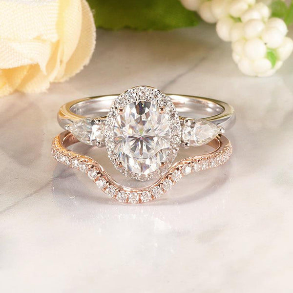 3.20 Carat GRA Moissanite Halo Engagement Ring – Solid 14K White Gold, Round Cut, Sizes 5-10