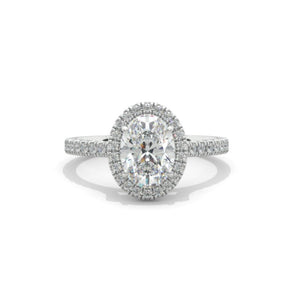 1.5 Carat Oval Moissanite Halo Engagement Ring