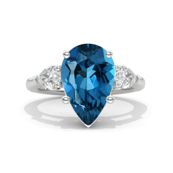 Silvershake London Blue Topaz Ring – 1.76ct Square Genuine Stone In Sterling Silver - View #7