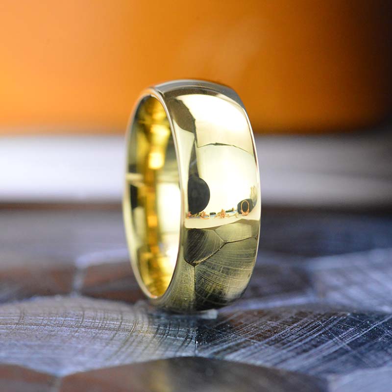 Yellow Gold Tungsten Wedding Band. Yellow Gold Tungsten. Men & Women Tungsten Ring. Tungsten Carbide 8mm Wide. Free Engravings Yellow Gold Tungsten Wedding Band. Yellow Gold Tungsten. Men & Women Tungsten Ring. Tungsten Carbide 8mm Wide. Free Engravings