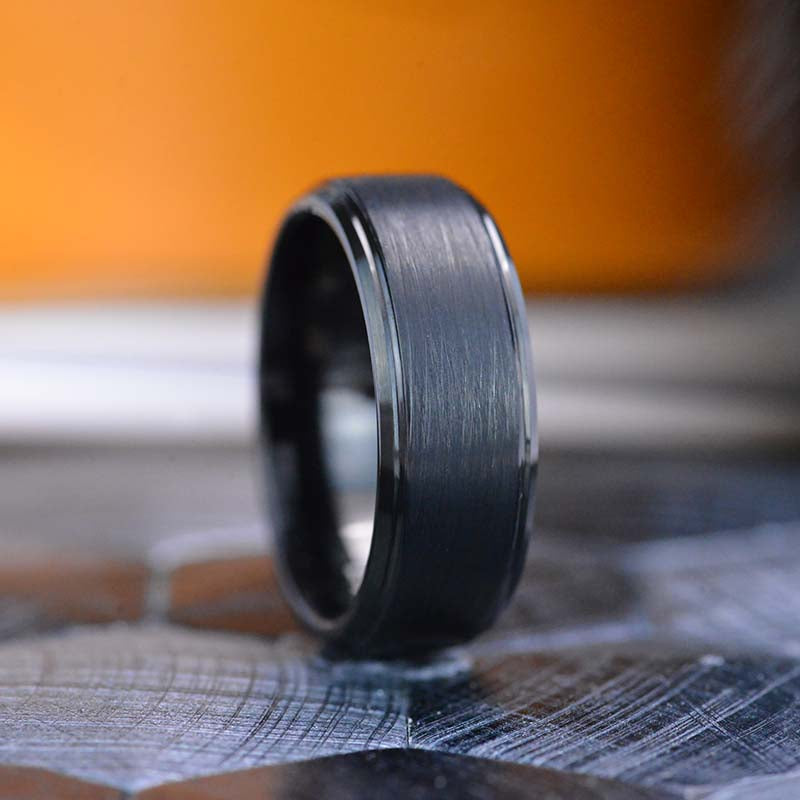 Black Brushed Tungsten Carbide Ring Black Brushed Tungsten Carbide Ring
