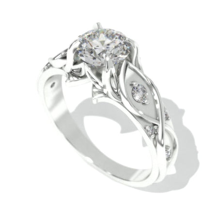 0.7 Carat GIA Diamond Engagement Ring 14K White Gold