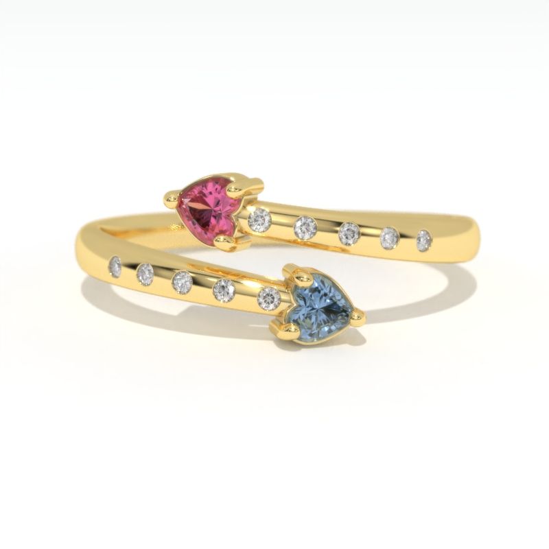 0.3 Carat Giliarto Sapphire Ruby Gold Promissory Ring 0.3 Carat Giliarto Sapphire Ruby Gold Promissory Ring