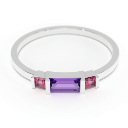 0.3 Carat Giliarto Amethyst  Gold Promissory Ring