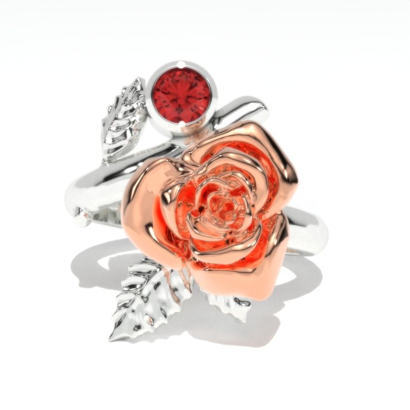Giliarto Ruby Rose Gold Promissory Ring Giliarto Ruby Rose Gold Promissory Ring