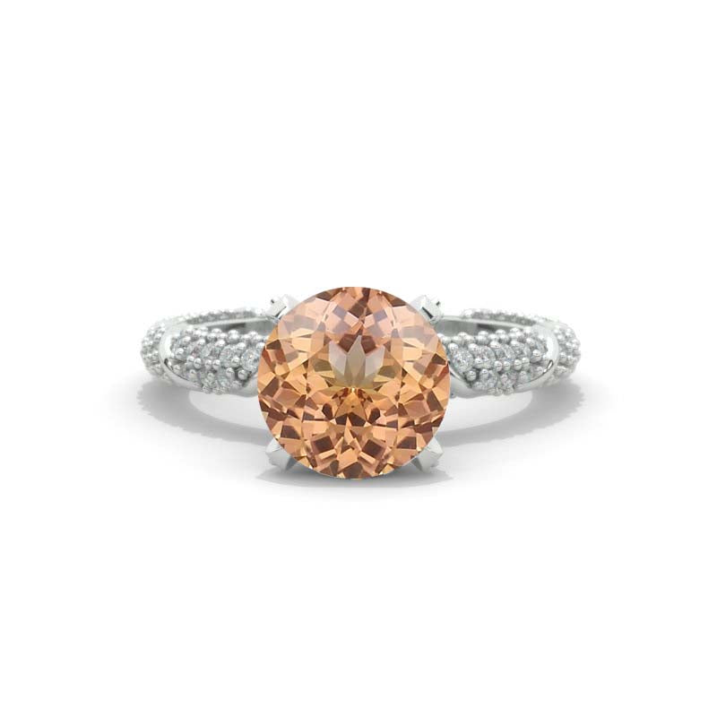 2 Carat Genuine Peach Morganite White Gold Giliarto Engagement Ring 2 Carat Genuine Peach Morganite White Gold Giliarto Engagement Ring