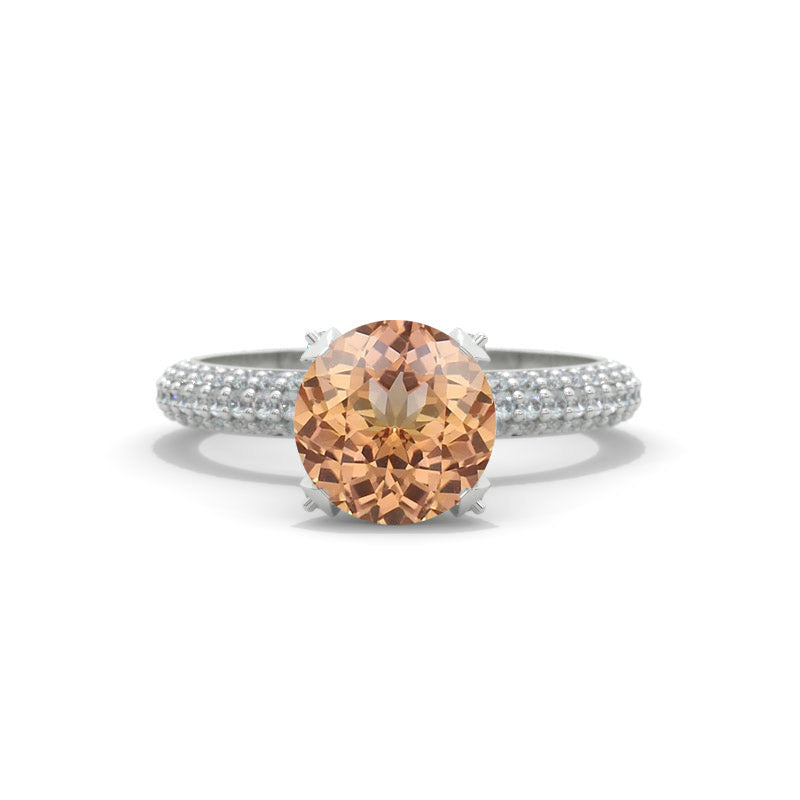 2 Carat Genuine Peach Morganite White Gold Engagement Ring 2 Carat Genuine Peach Morganite White Gold Engagement Ring