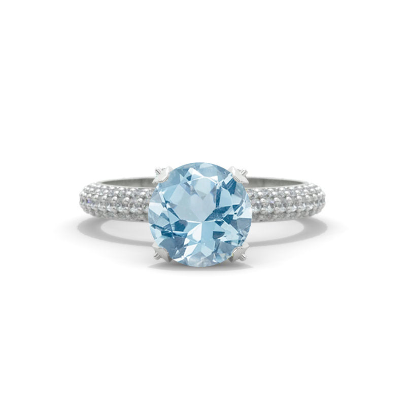 2 Carat Genuine Aquamarine White Gold Engagement Ring 2 Carat Genuine Aquamarine White Gold Engagement Ring