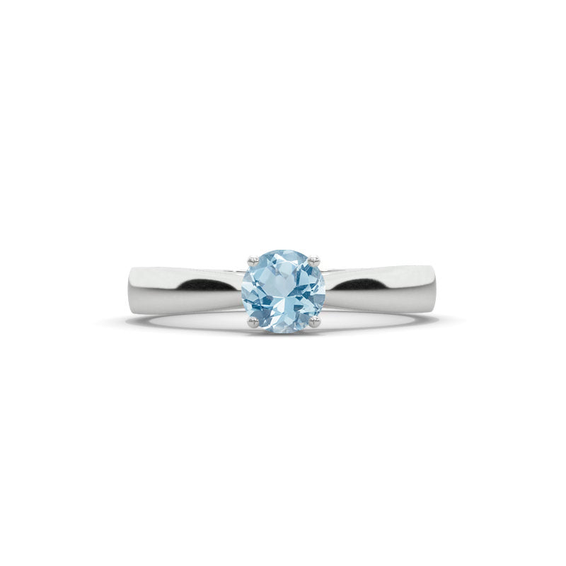 1 Carat Genuine Aquamarine Solitaire White Gold Engagement Ring 1 Carat Genuine Aquamarine Solitaire White Gold Engagement Ring