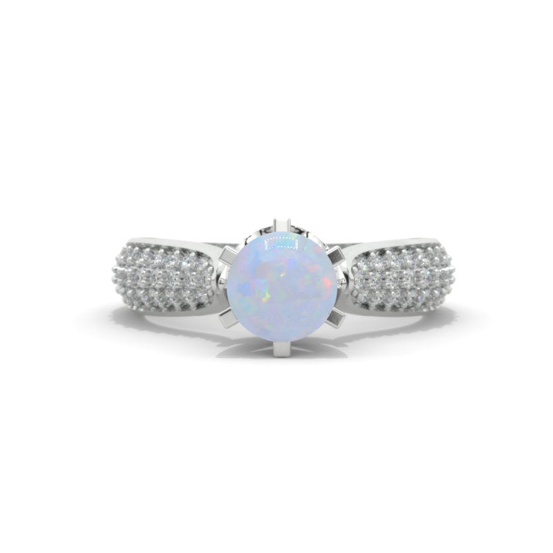 1.5 Carat Genuine Natural White Opal Engagement Ring 1.5 Carat Genuine Natural White Opal Engagement Ring