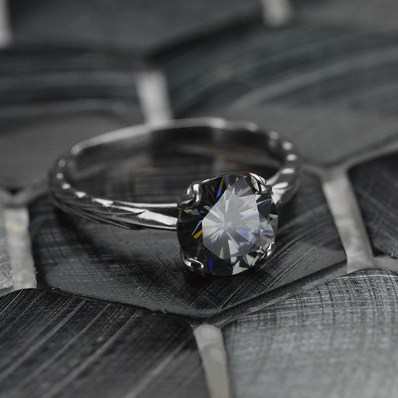 2.0 Carat Gray Moissanite  Engagement Ring 2.0 Carat Gray Moissanite  Engagement Ring