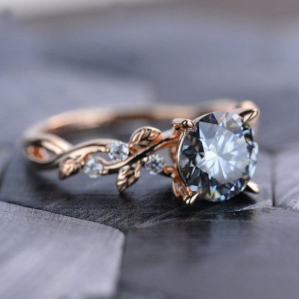 2 Carat Black Moissanite Floral Ring main image 0