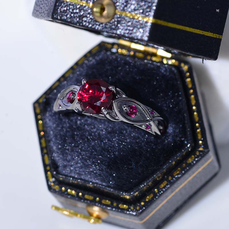 14K Black Gold Ruby Celtic Engagement Ring 14K Black Gold Ruby Celtic Engagement Ring