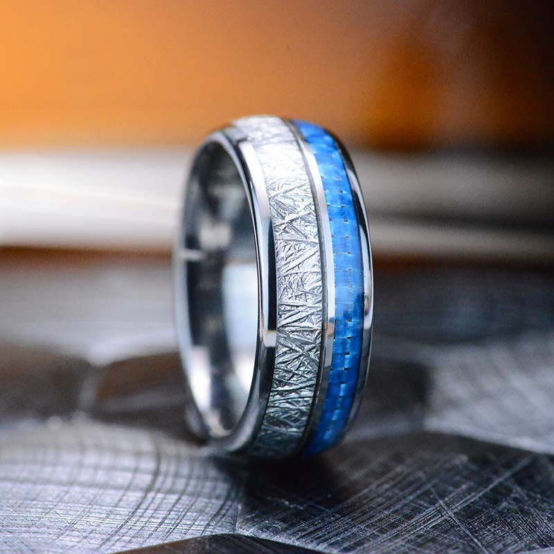 Meteorite and Carbon Fiber Tungsten Carbide Rings Meteorite and Carbon Fiber Tungsten Carbide Rings