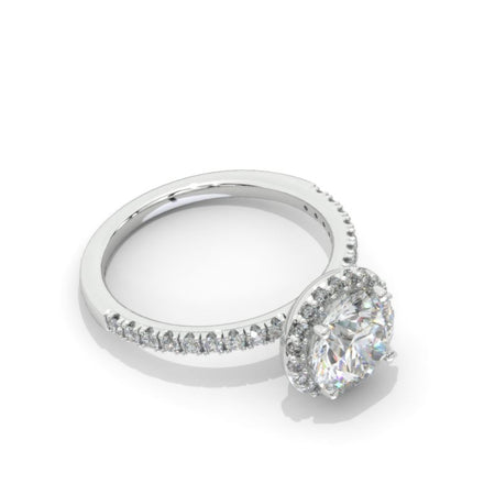 2 Carat Halo Giliarto Moissanite Diamond White Gold Engagement  Ring