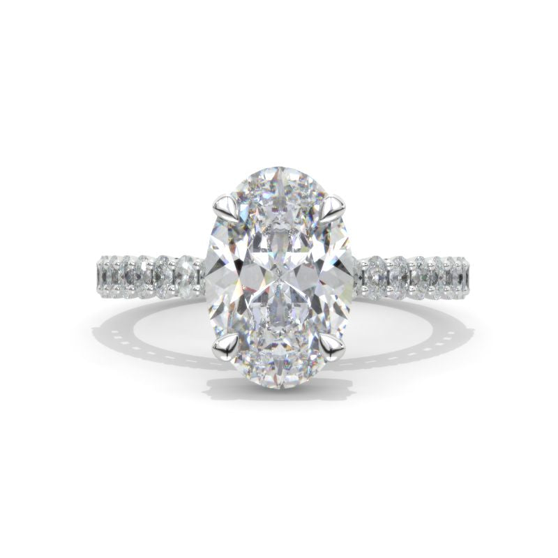 4 Carat Oval Cut  Giliarto Moissanite Hidden Halo White Gold Engagement Ring 4 Carat Oval Cut  Giliarto Moissanite Hidden Halo White Gold Engagement Ring
