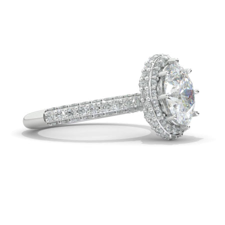 3 Carat Oval Cut LAB-Grown Diamond Double Halo White Gold Engagement Ring Model 740