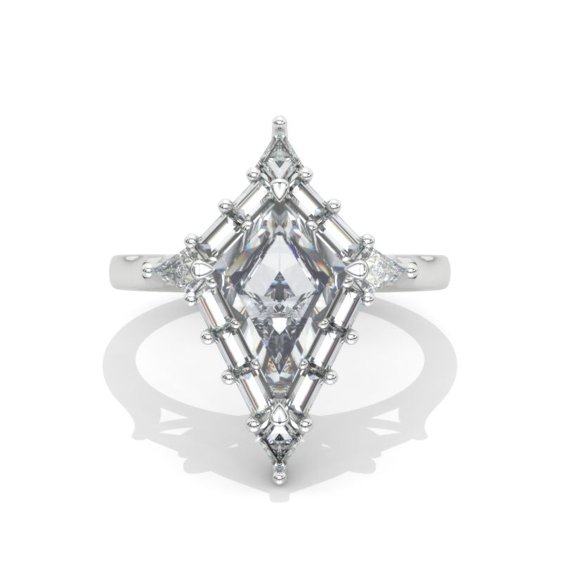 3 Carat Kite Moissanite Engagement Ring. 3CT Fancy Shape Moissanite Ring 3 Carat Kite Moissanite Engagement Ring. 3CT Fancy Shape Moissanite Ring