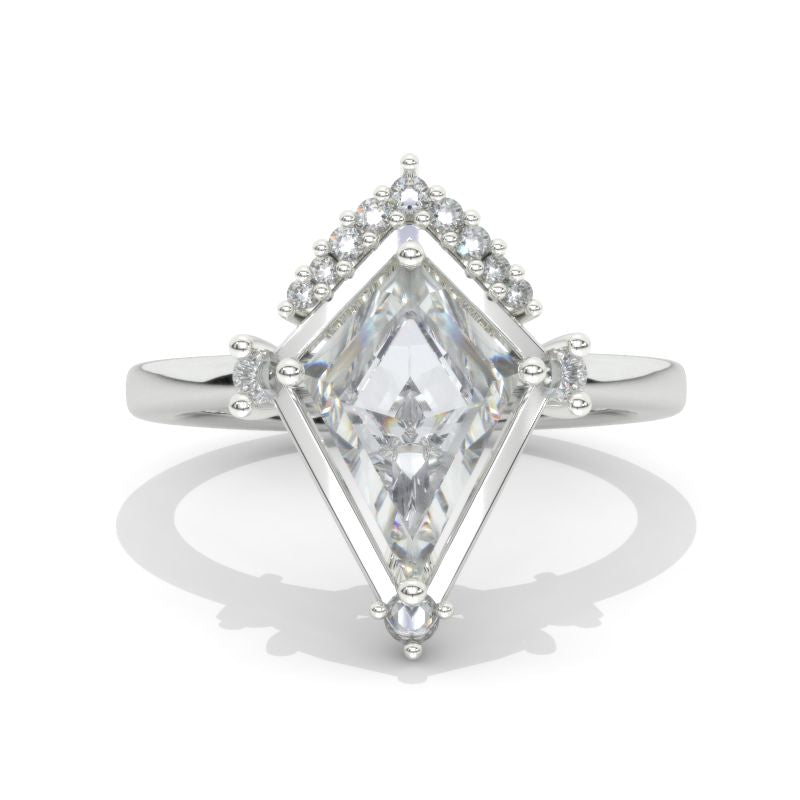 3 Carat Kite Moissanite Engagement Ring. 3CT Fancy Shape Halo Moissanite Ring 3 Carat Kite Moissanite Engagement Ring. 3CT Fancy Shape Halo Moissanite Ring