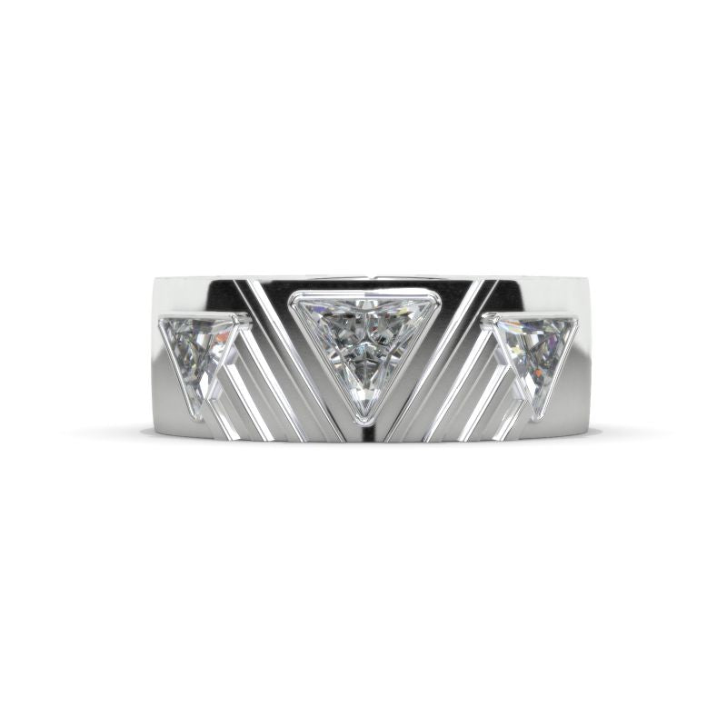 Triangular  Giliarto  Moissanite Men's  Gold  Ring. Triangular  Giliarto  Moissanite Men's  Gold  Ring.
