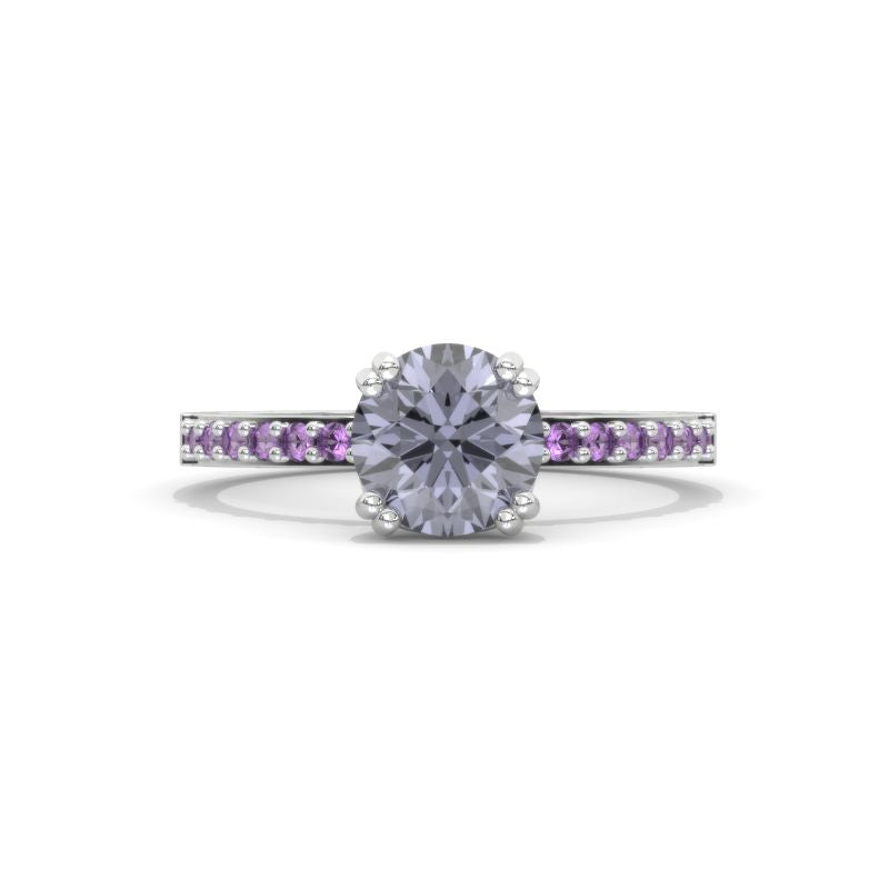 2 Carat Gray Grey Giliarto Moissanite Accented Gold Anniversary Ring 2 Carat Gray Grey Giliarto Moissanite Accented Gold Anniversary Ring