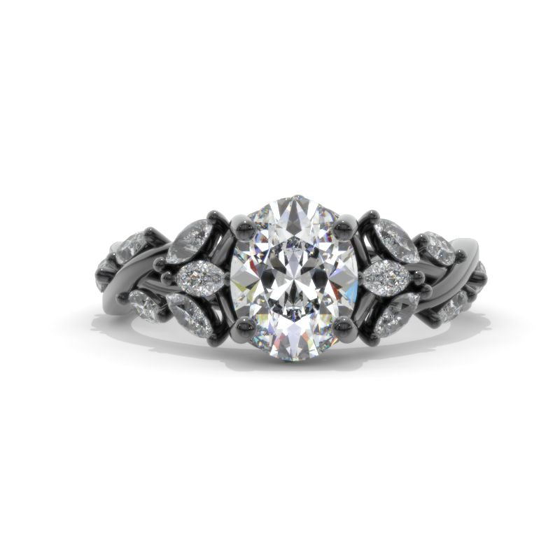 Celtic 2 Carat Oval Moissanite 14K Black Gold  Engagement Ring Celtic 2 Carat Oval Moissanite 14K Black Gold  Engagement Ring