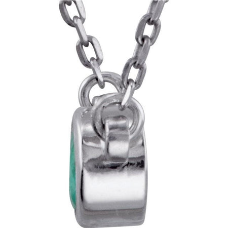 Emerald with sterling silver necklace - Giliarto